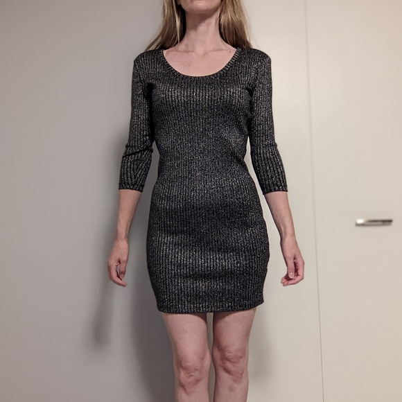 Mango Metallic Knit Sweater Dress US XS - Picture 1 of 8
